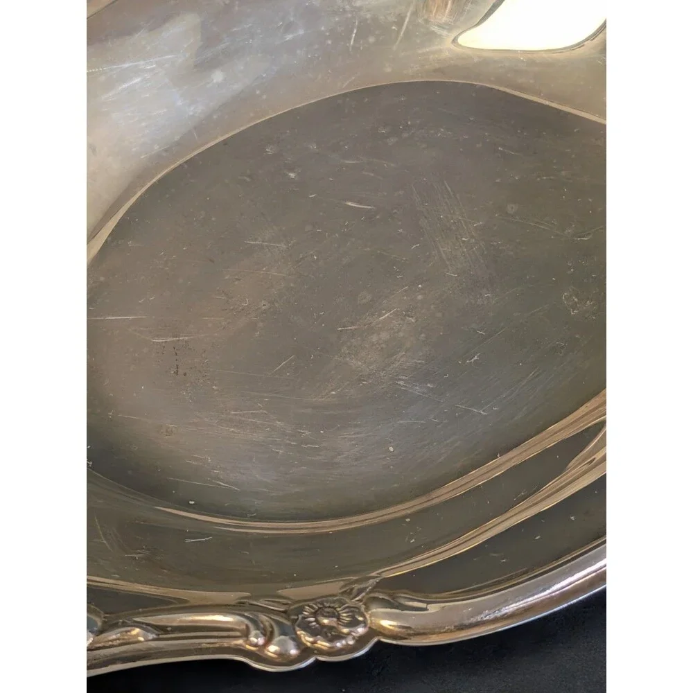 International Silver Company Silver-Plate Candy Dish & Silver Plate Spoon