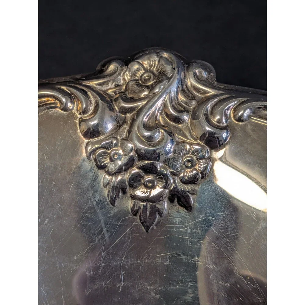 International Silver Company Silver-Plate Candy Dish & Silver Plate Spoon