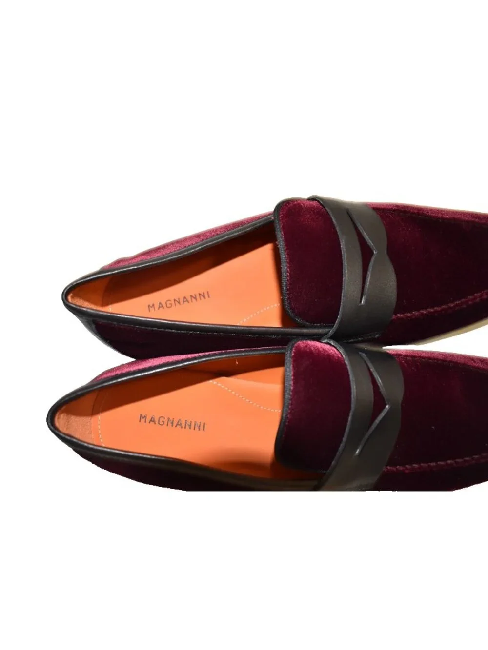 New! Magnanni Vale Velvet Penny Loafer Shoes Size 10 US Burgundy 23686 DD32 43