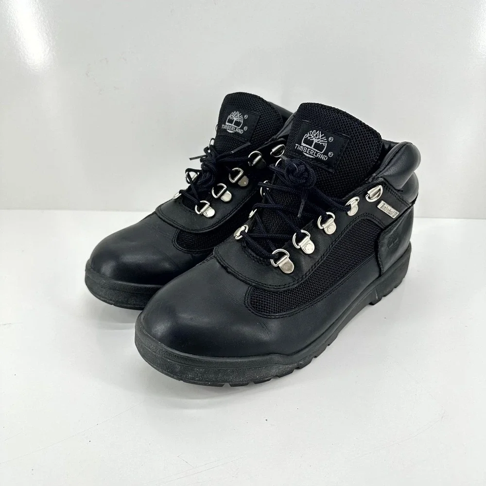 Timberland Boots Field Boot Black‎ Leather Mesh Mid Top Hiking 13061