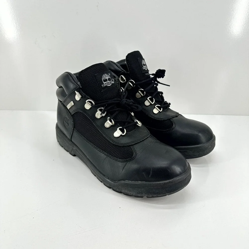 Timberland Boots Field Boot Black‎ Leather Mesh Mid Top Hiking 13061