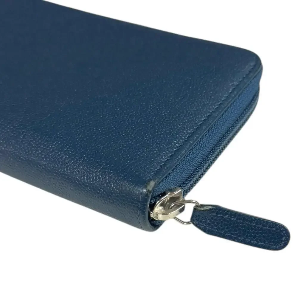 CHANEL blue leather