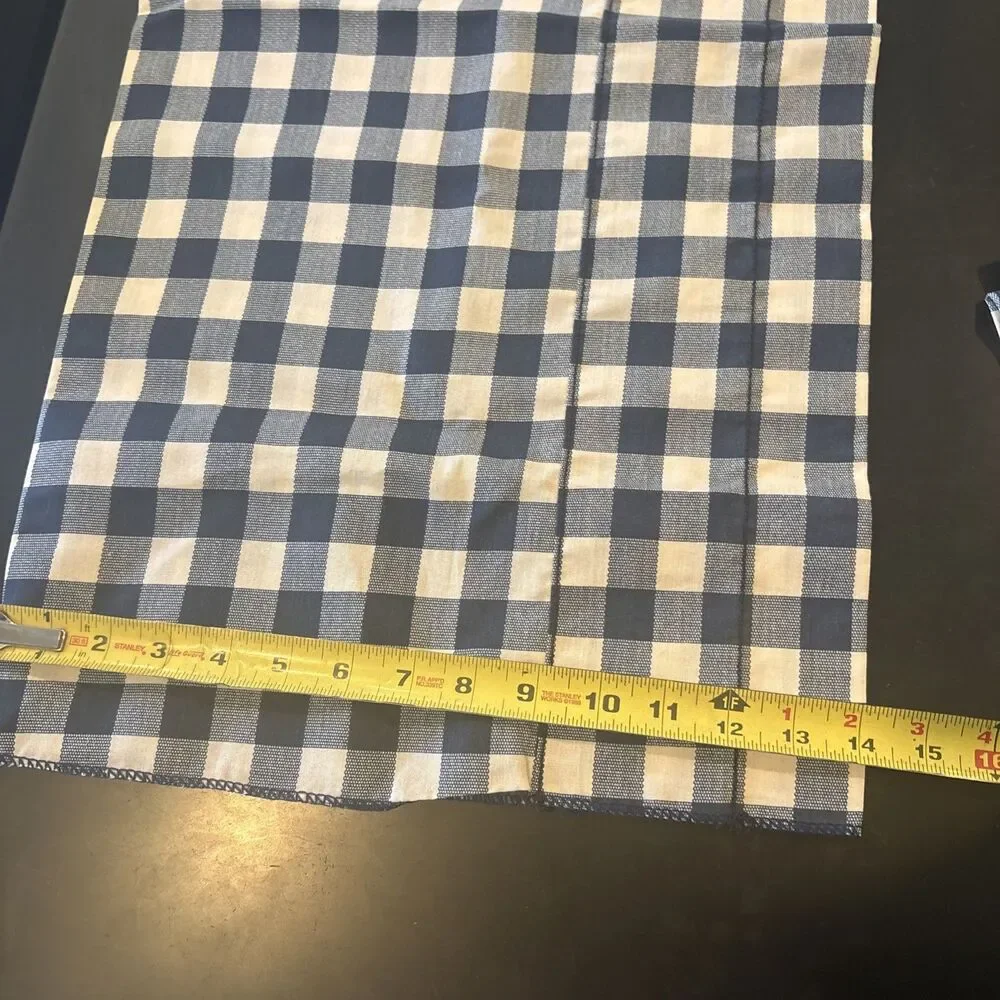 Farmhouse Gingham Valances Navy Blue Buffalo Check Country Curtains French