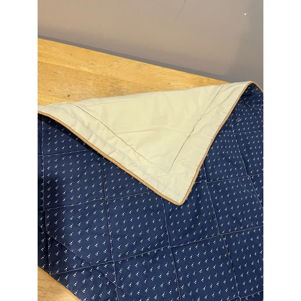 Vtg Laura Ashley Blue Nutmeg Quilted Comforter‎ Sham Standard