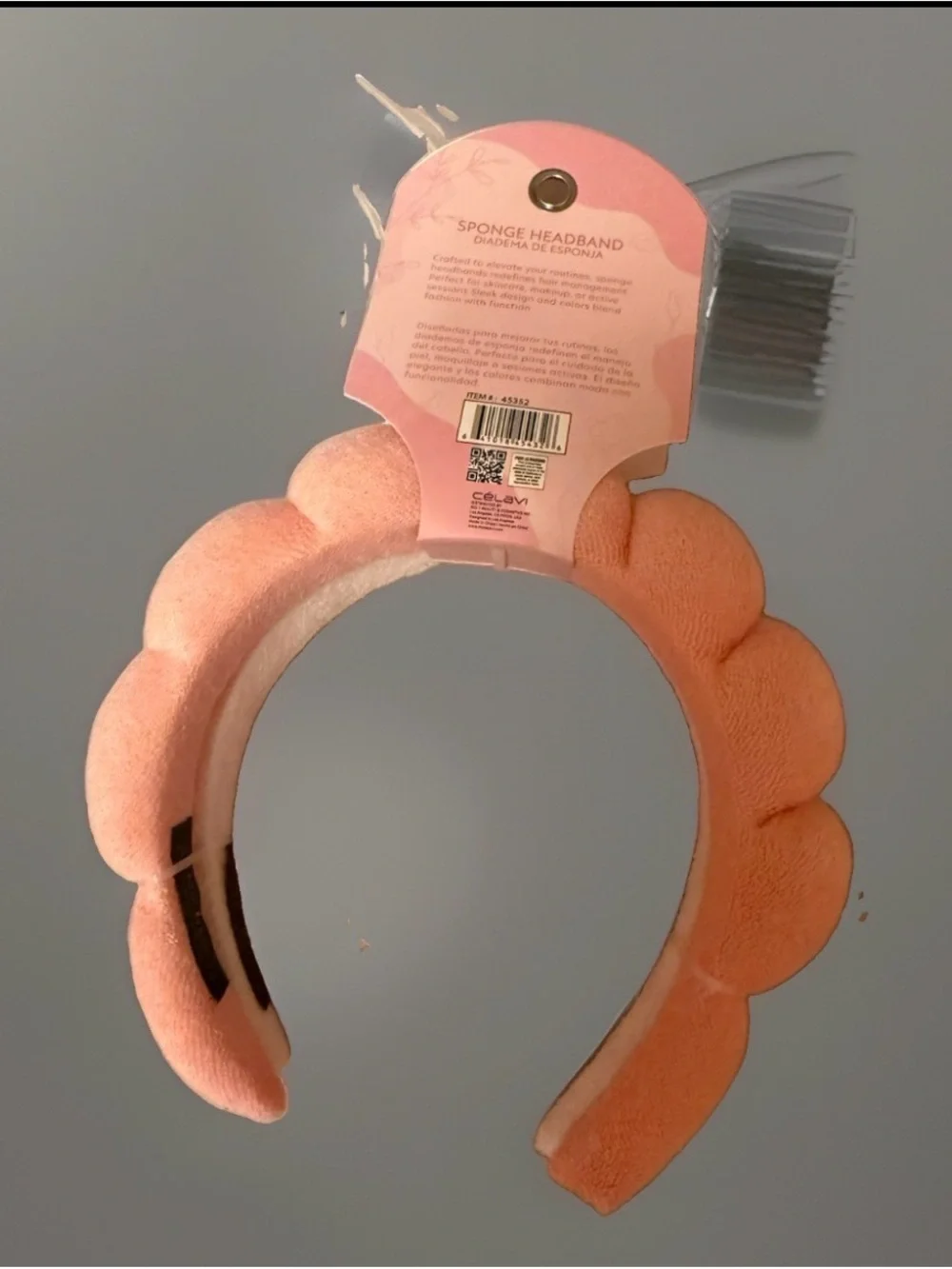 Celavi Soft Sponge Headband Pink/White Solid Womens Casual MPN 45352 set of 2