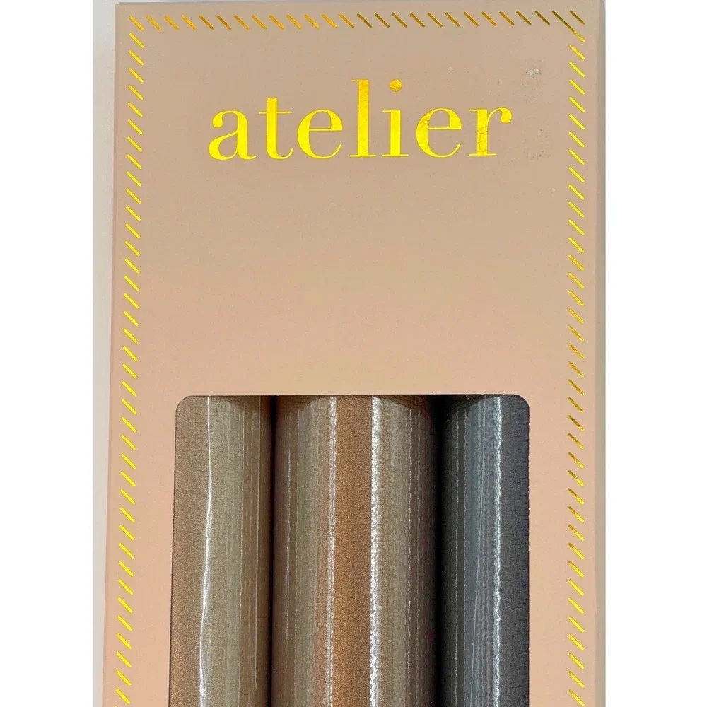 Atelier Luxury Gift Wrap Set of 3 Metallic Textured Paper Rolls 75 SqFt 109-01
