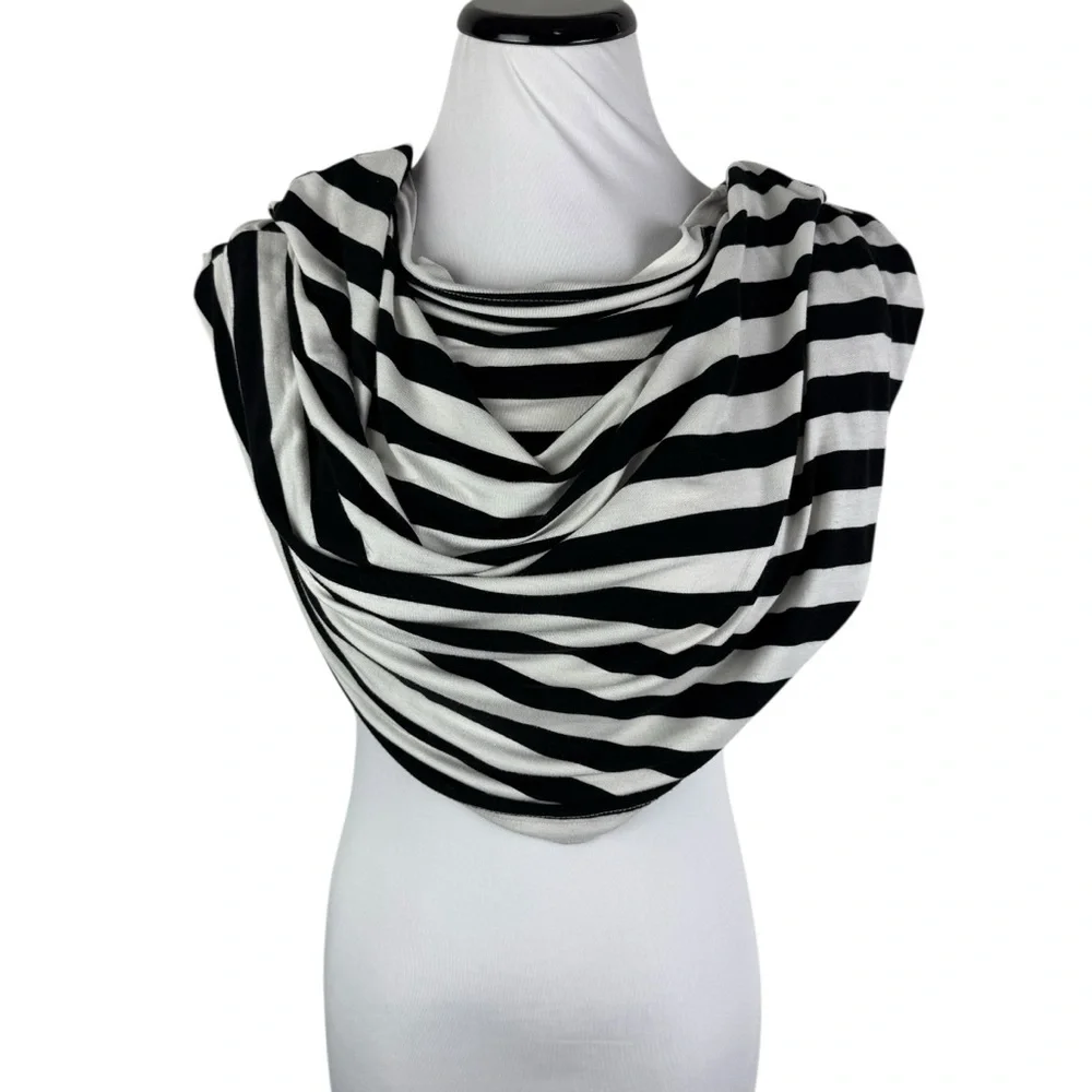 Itzy Ritzy Black White Striped‎ Nursing Mom's Scarf