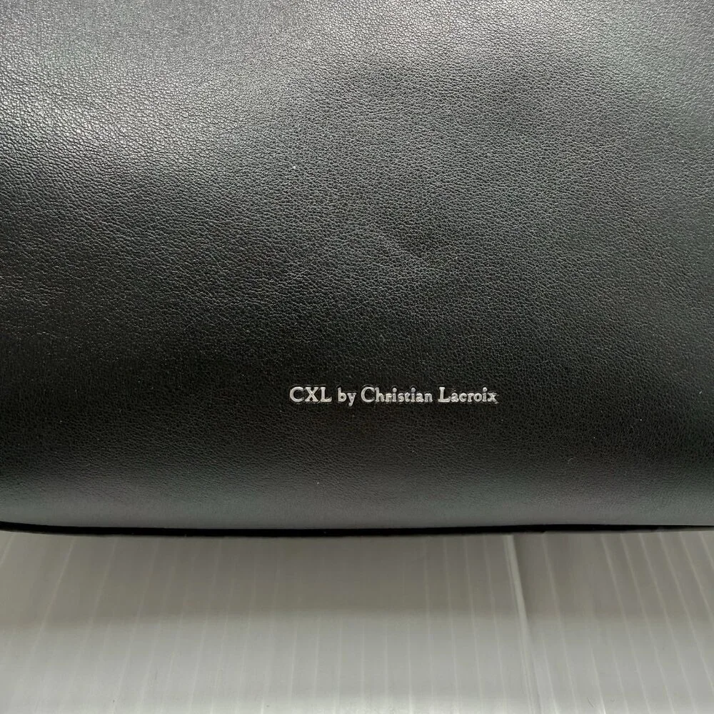 CXL Christian Lacroix Sable Prism Python Satchel Black Top Handle Bag Sexy Date