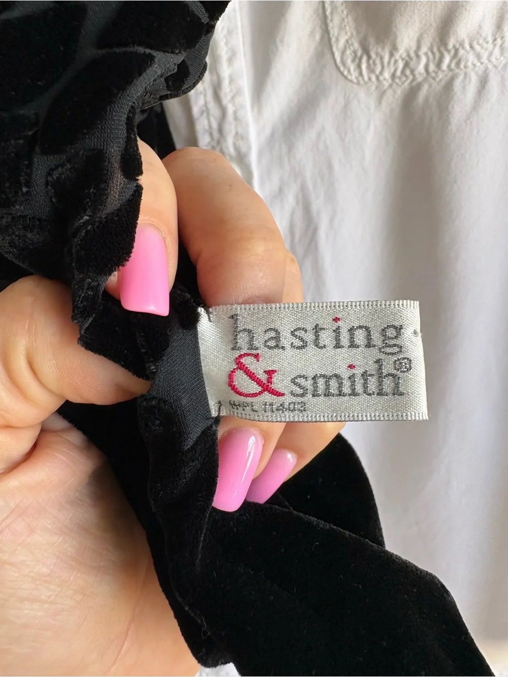 Hasting&Smith Black Silk Blend Velvet Alligator Skin Burnout Scarf Preppy Career