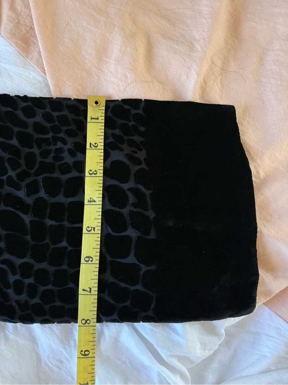 Hasting&Smith Black Silk Blend Velvet Alligator Skin Burnout Scarf Preppy Career