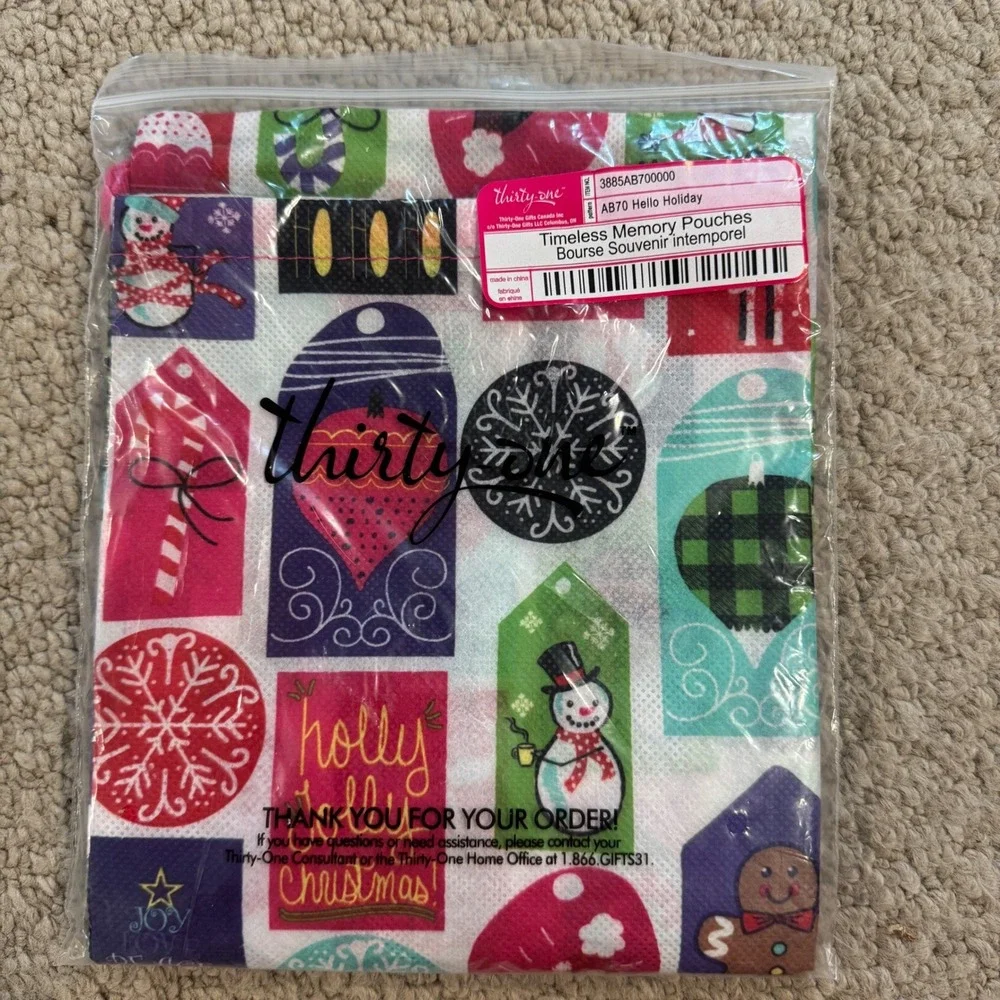 Thirty-One‎ Timeless Memory Pouches Hello Holiday Christmas 3885AB700000