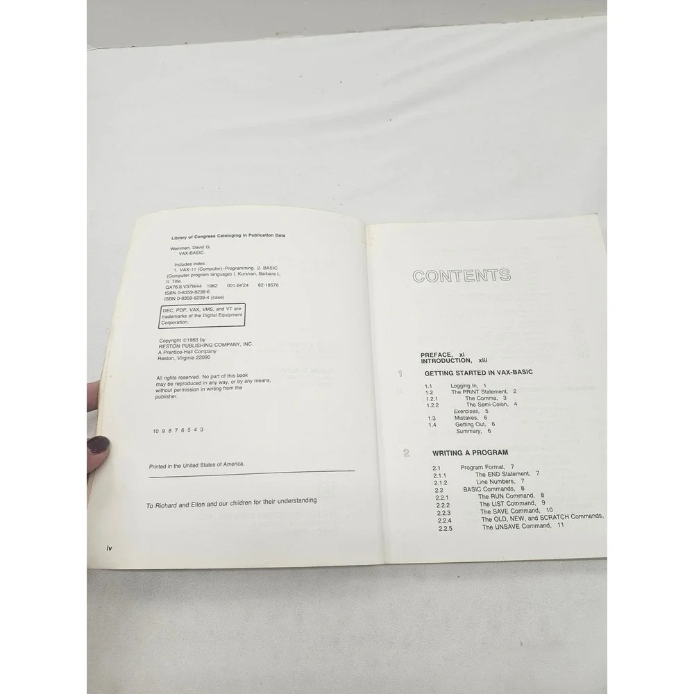 Reston Publishing Company vax basic