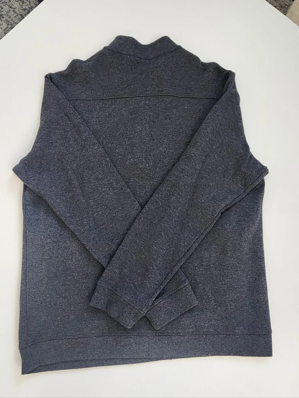 Ashworth Men’s 100% Cotton 1/4 Zip Pullover Sweater Charcoal Grey Size Large