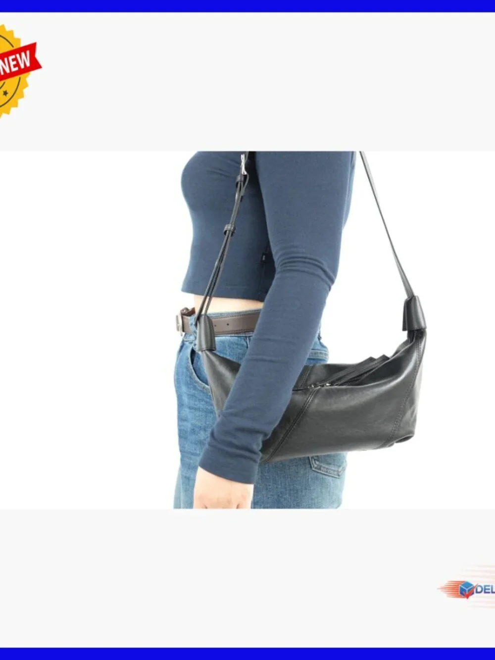 Genuine Leather Hobo Bag with Adjustable Strap, Lightweight Crossbody Purse