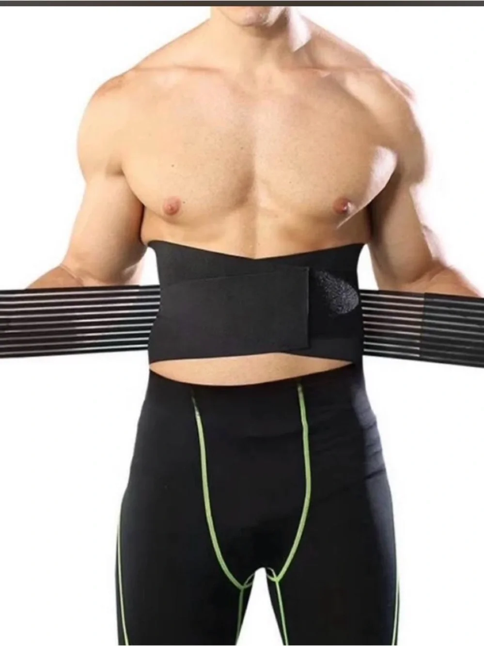 Men's Black Waist Support Trainer Belt - Adjustable Compression
