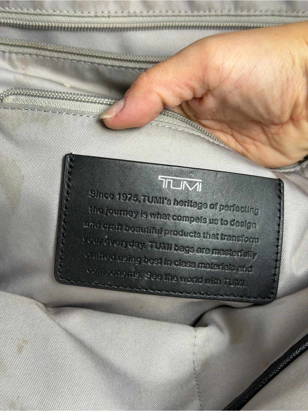 Tumi Black Leather Backpack