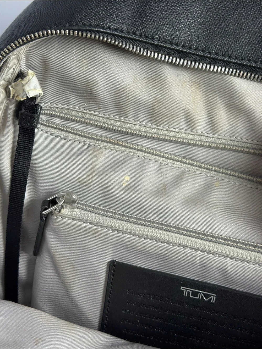 Tumi Black Leather Backpack