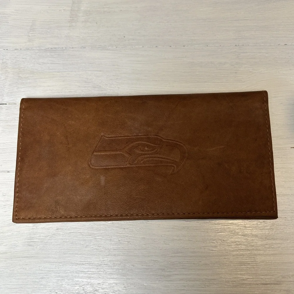 NFL Seattle Seahawks‎ Genuine Leather Embossed Checkbook Cover 1401
