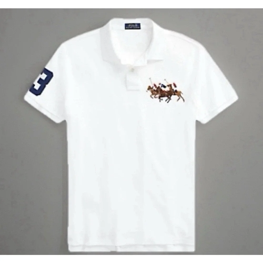 Polo Ralph Lauren Shirt 2XLT TRIPLE PONY Big & Tall White Collared