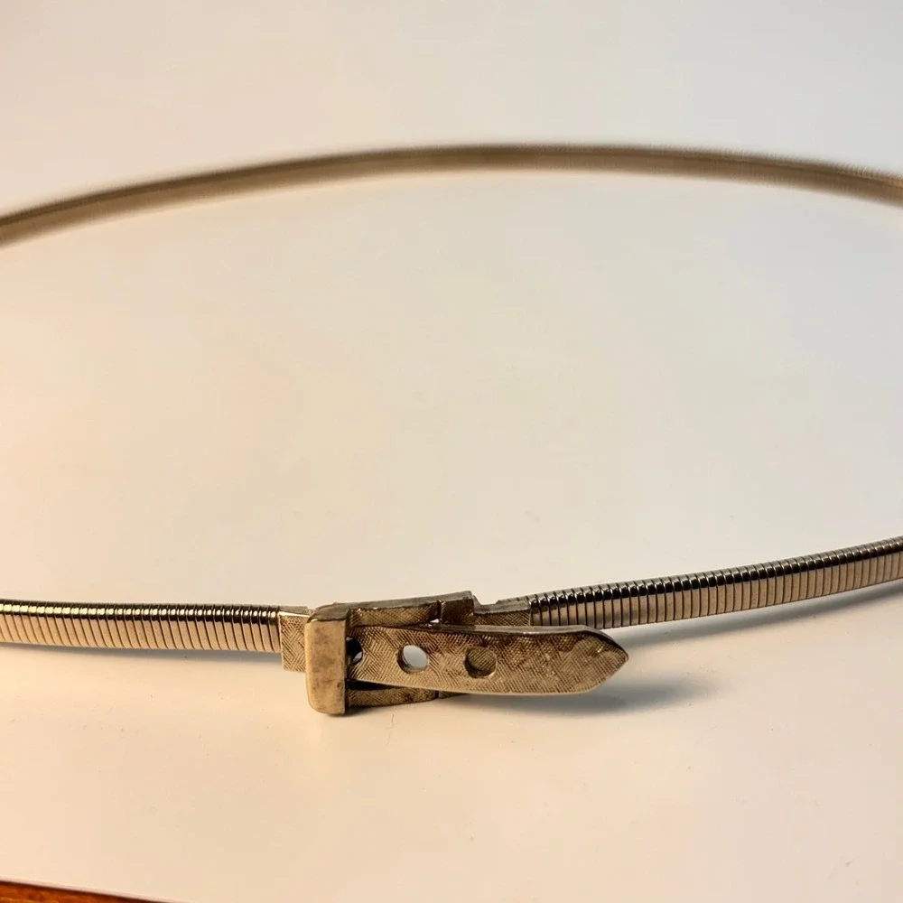 Vintage Accessocraft Snake Chain Belt Silver Skinny Minimalist MCM Boho‎ 24 inch