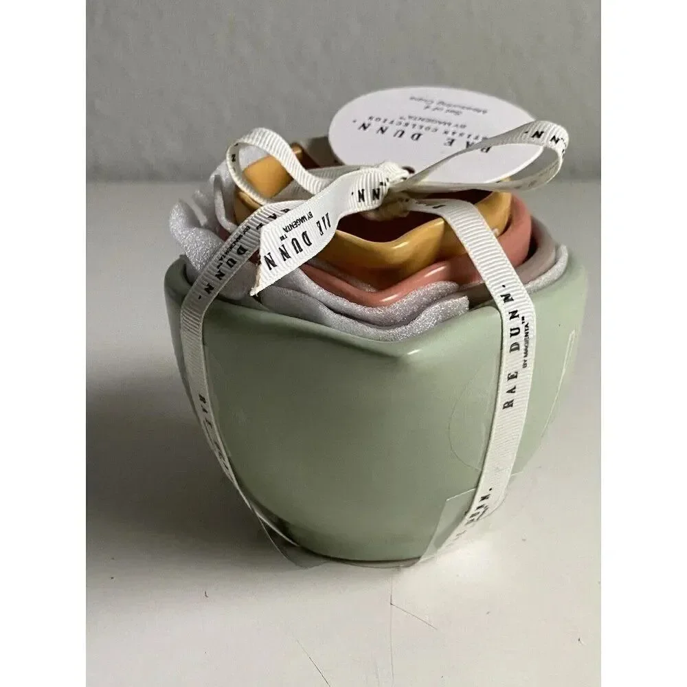 RAE DUNN Thanksgiving Measuring Cups‎ Gather Bounty Blessings Plenty Ceramic NEW