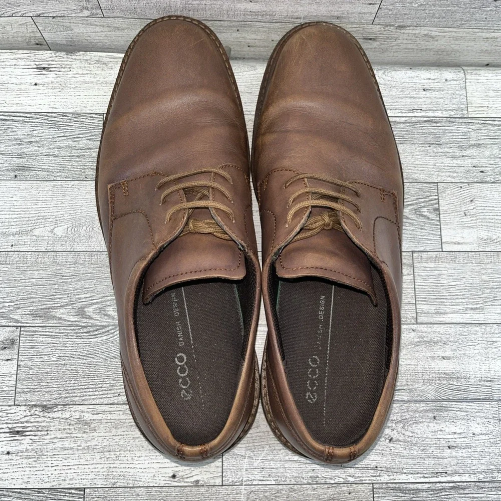 ECCO Jeremy Modern Brown Leather Oxford Shoes Men Size‎ EU 44 US 10.5