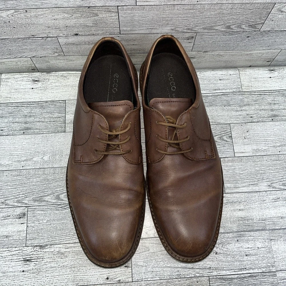ECCO Jeremy Modern Brown Leather Oxford Shoes Men Size‎ EU 44 US 10.5