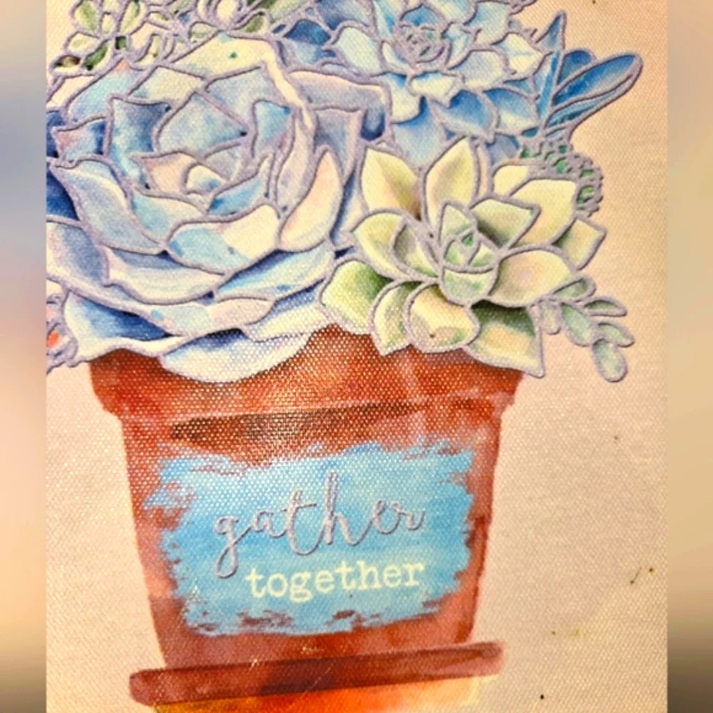 Gather Together Wall Art Decor Succulents in Pot