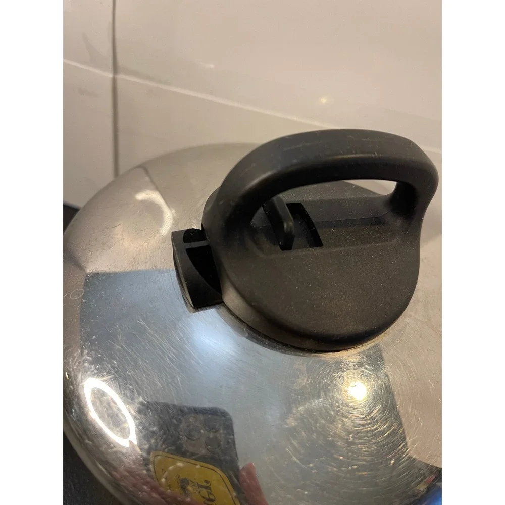 Revere Stainless Steel Saucepan with Vented Lid Silver Black Handle Kitchen Pot