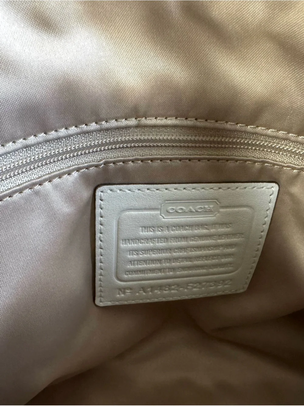 Coach White Laser-Cut Floral Satchel with Silver Hardware