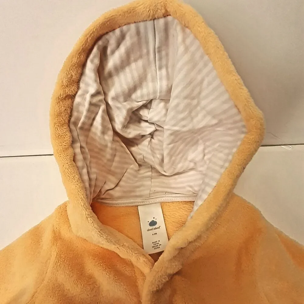 Cloud Island Baby 6-9 months Fox Plush Hooded Bath Robe Peachy Orange NWT