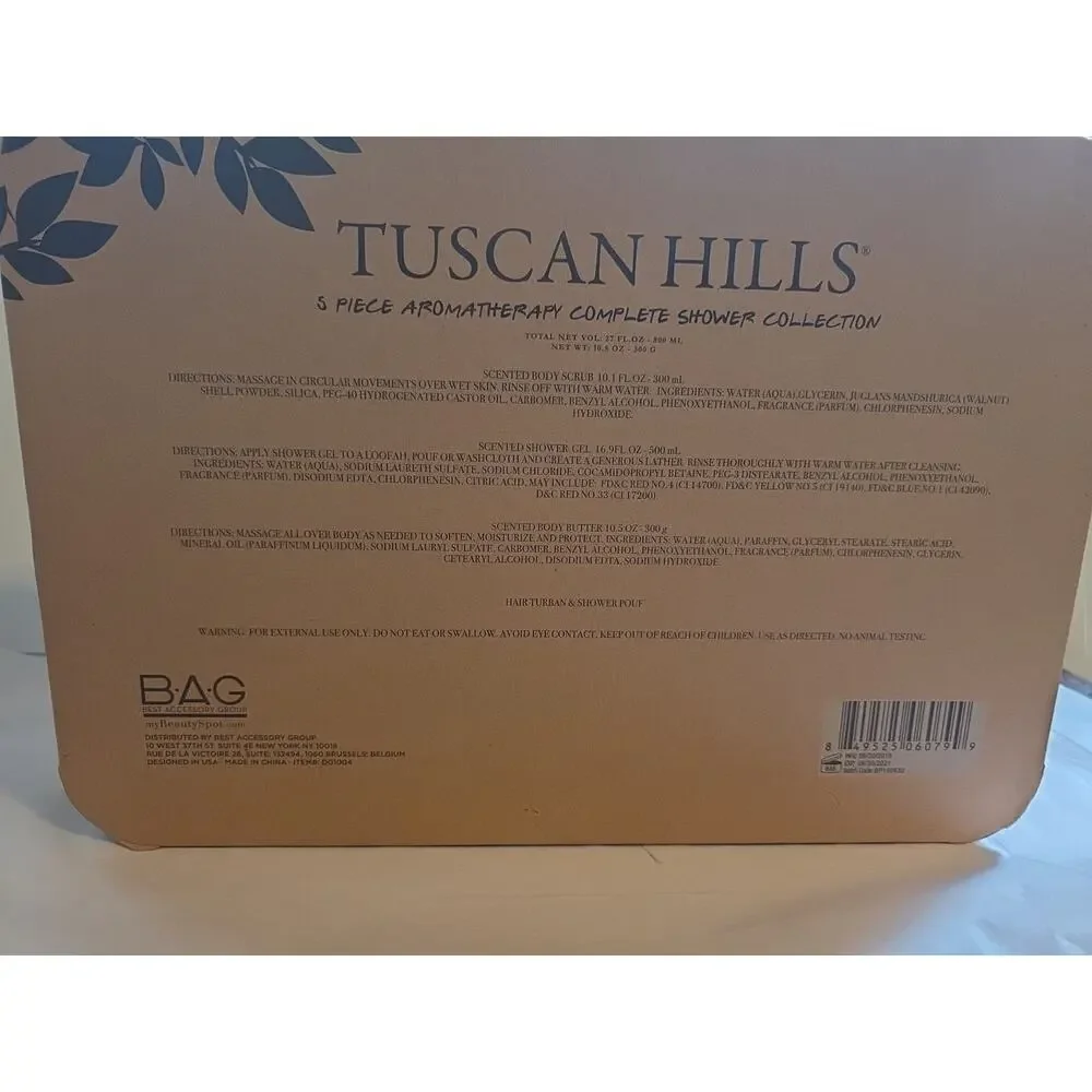 Tuscan Hills 5 Piece Aromatherapy Complete Shower Collection 27 oz Fl USA Seller