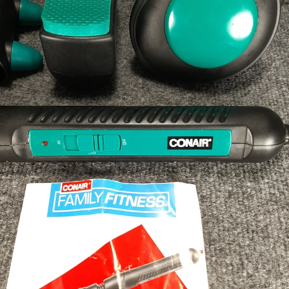 Conair Wand Massager Family Fitness Body System 3 Heads Black Teal Unisex OS