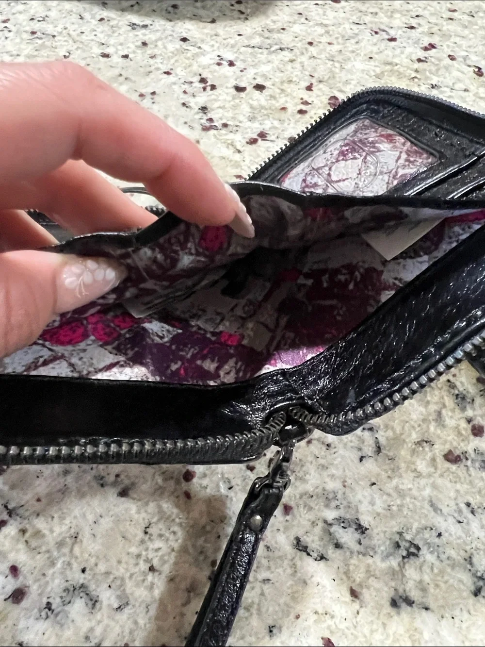Elliott Lucca Black Woven Leather Wristlet Wallet