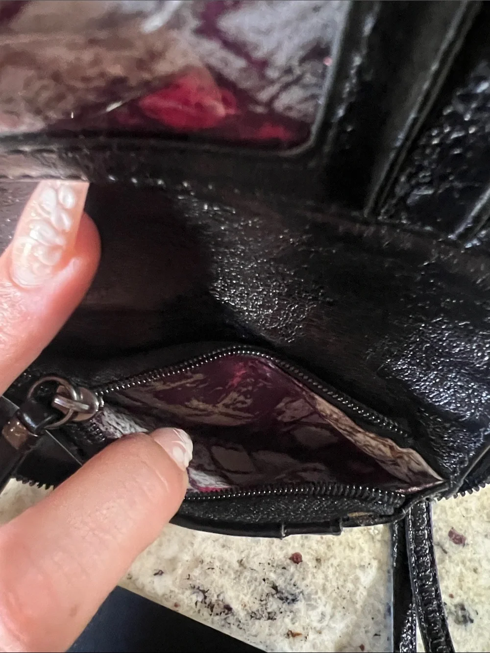 Elliott Lucca Black Woven Leather Wristlet Wallet