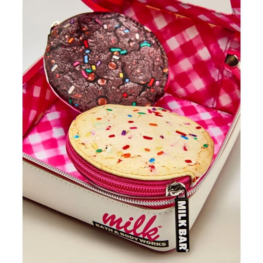 Bath Body Works Milk Bar Cookies 3 Piece Cosmetic Bag Set NEW