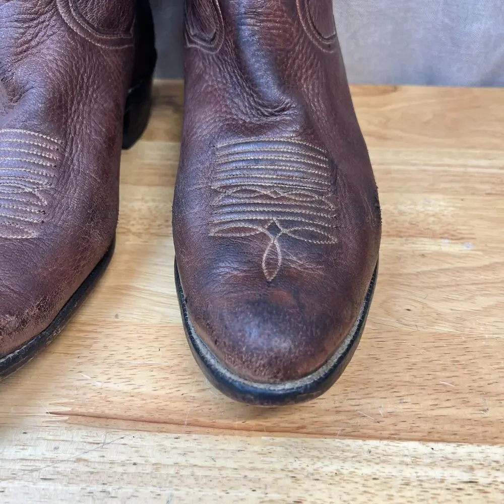 Vintage Panhandle Slim Brown Calfskin Boots 12D #58317 Made In Mexico