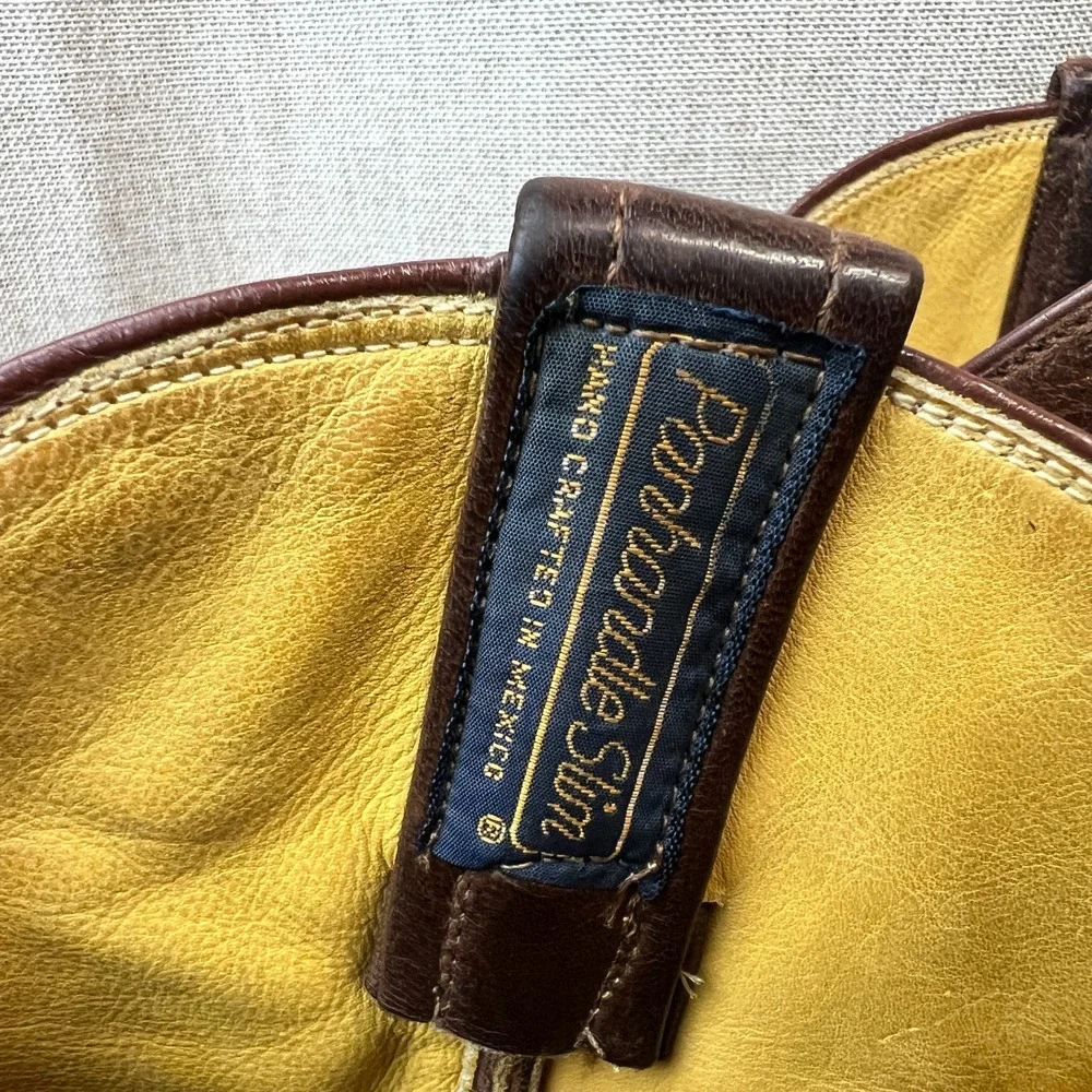 Vintage Panhandle Slim Brown Calfskin Boots 12D #58317 Made In Mexico