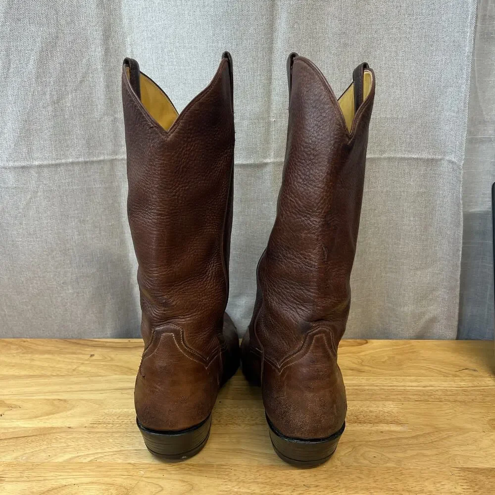 Vintage Panhandle Slim Brown Calfskin Boots 12D #58317 Made In Mexico