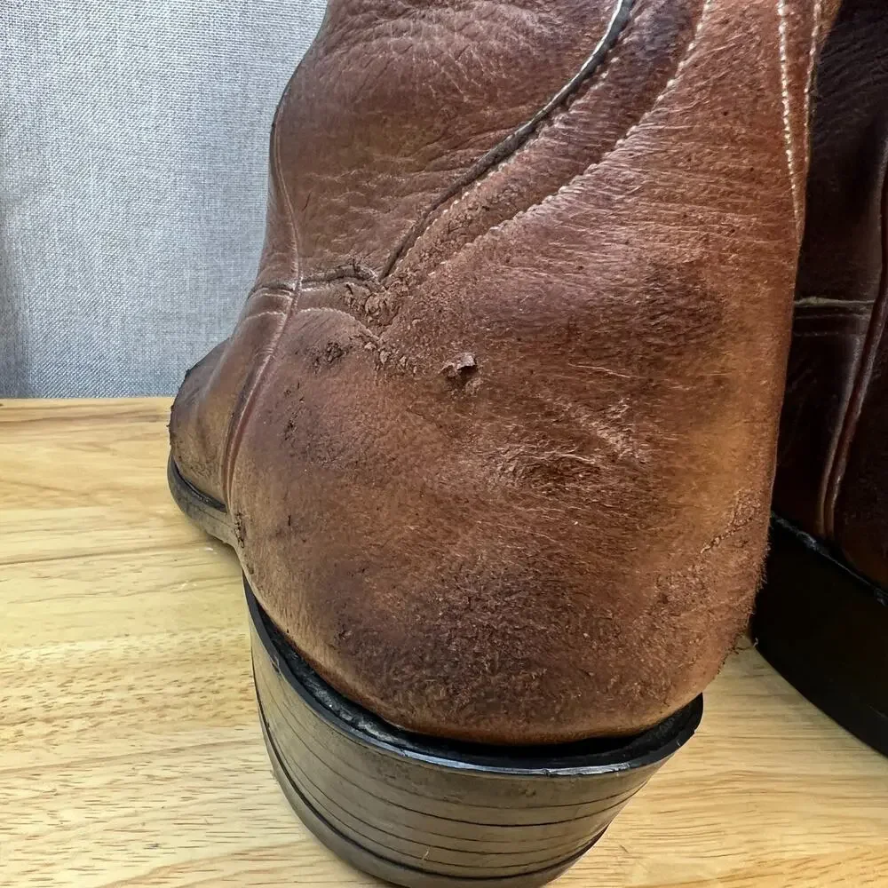 Vintage Panhandle Slim Brown Calfskin Boots 12D #58317 Made In Mexico