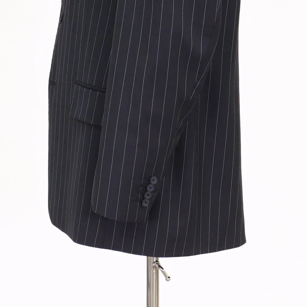 Banana Republic 42R Navy Striped 3-Button Sport Coat Blazer Jacket V702