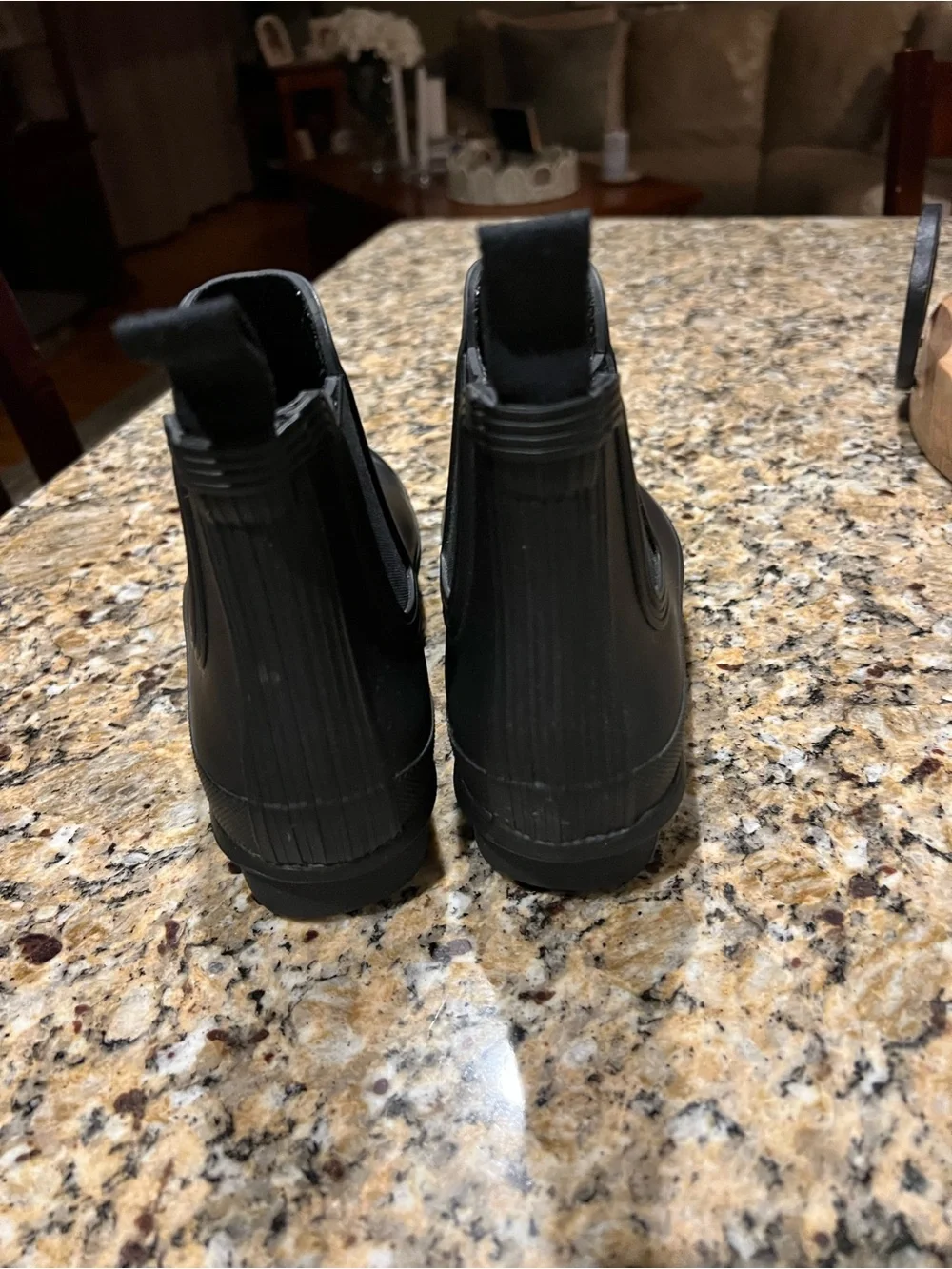 Hunter  Black Chelsea Rain Boots Womens