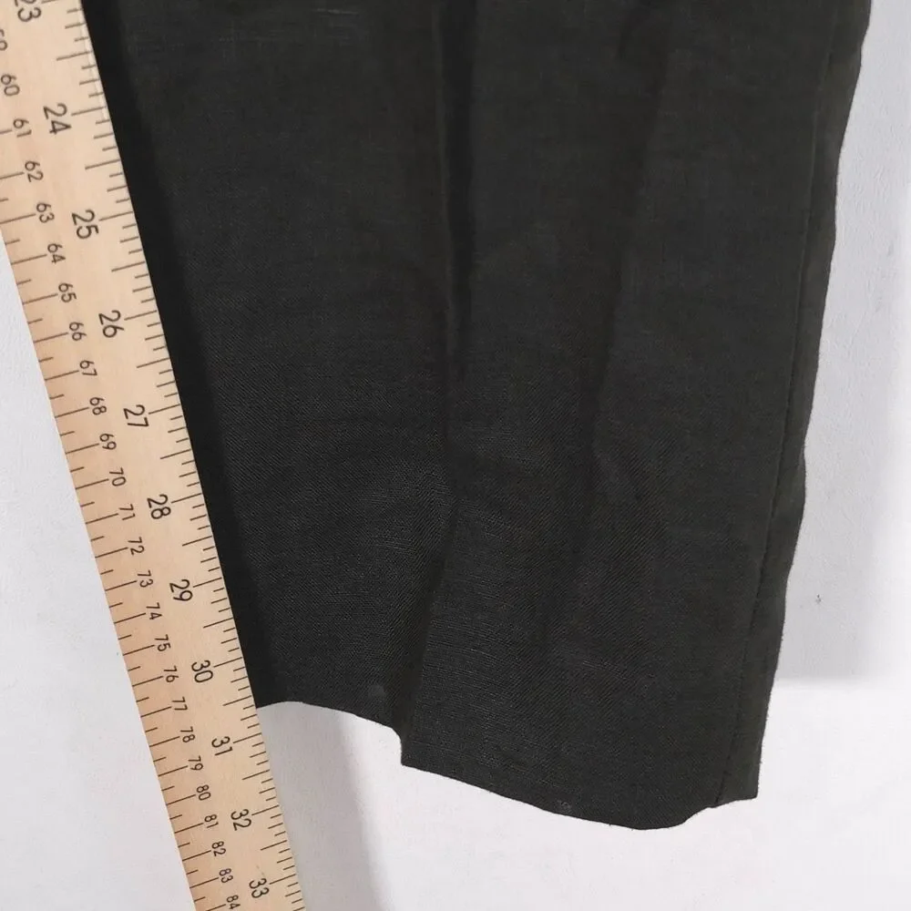 ZARA Mens New 32X30 Dress Pants 100% Linen Olive Green Straight Leg Tailored