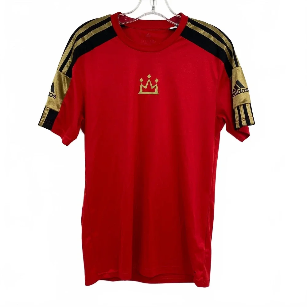 adidas Red Gold Salah Crown Jersey | Men’s Small Regular