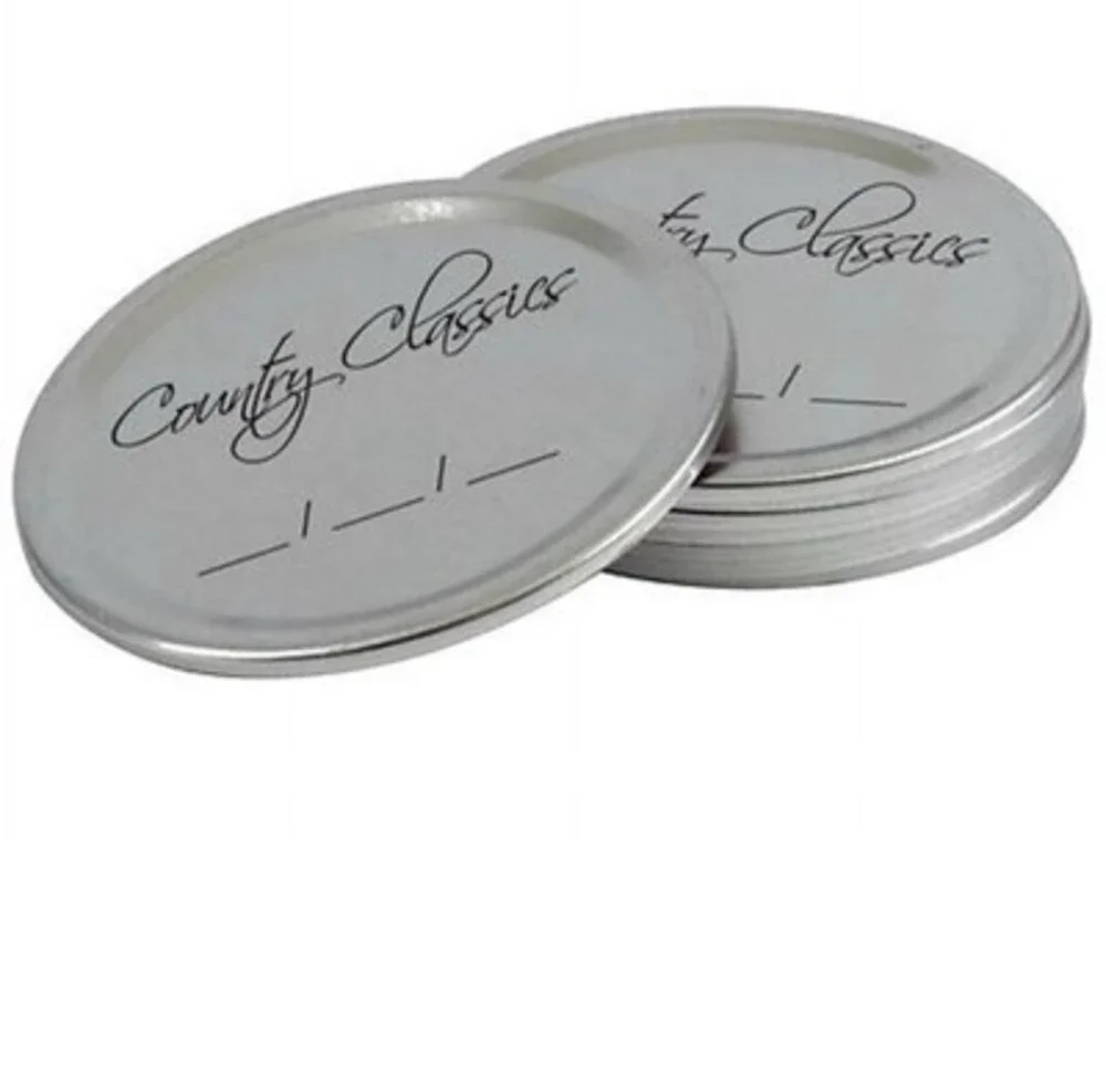 Country Classics 55122, 12 Wide Mouth Lids with Bands (Preserving Food) Silver