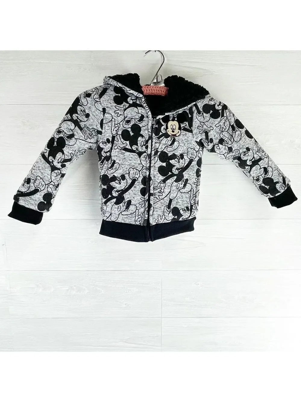 Disney Mickey Junior Mickey Mouse Fleece Lined Hooded Coat