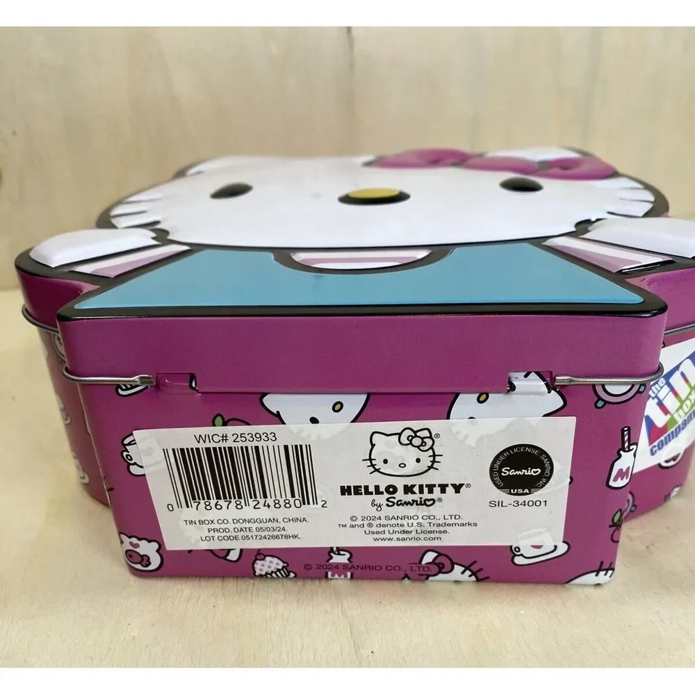 SANRIO Hello Kitty Purse Pink Teal Tin Carry Case Storage Box Anime‎ NEW