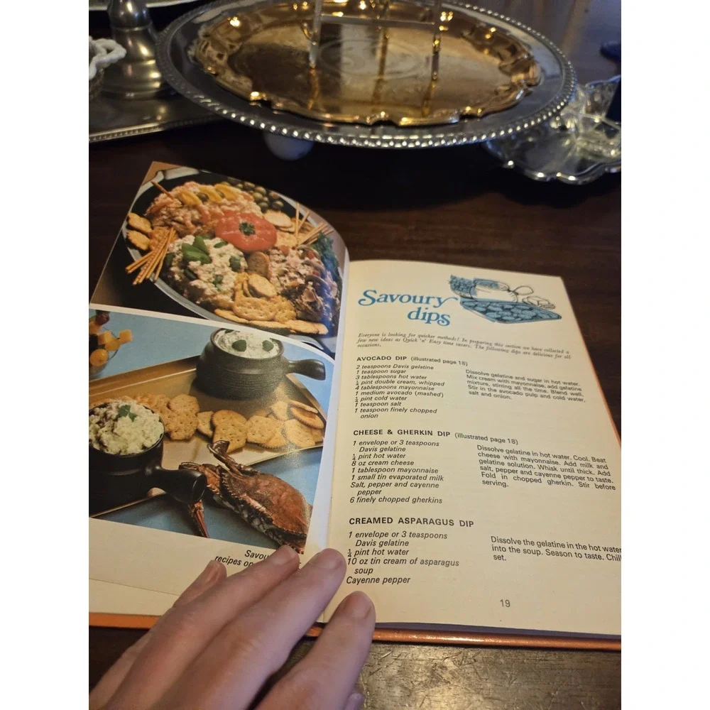 vintage hardback cookbook titled 