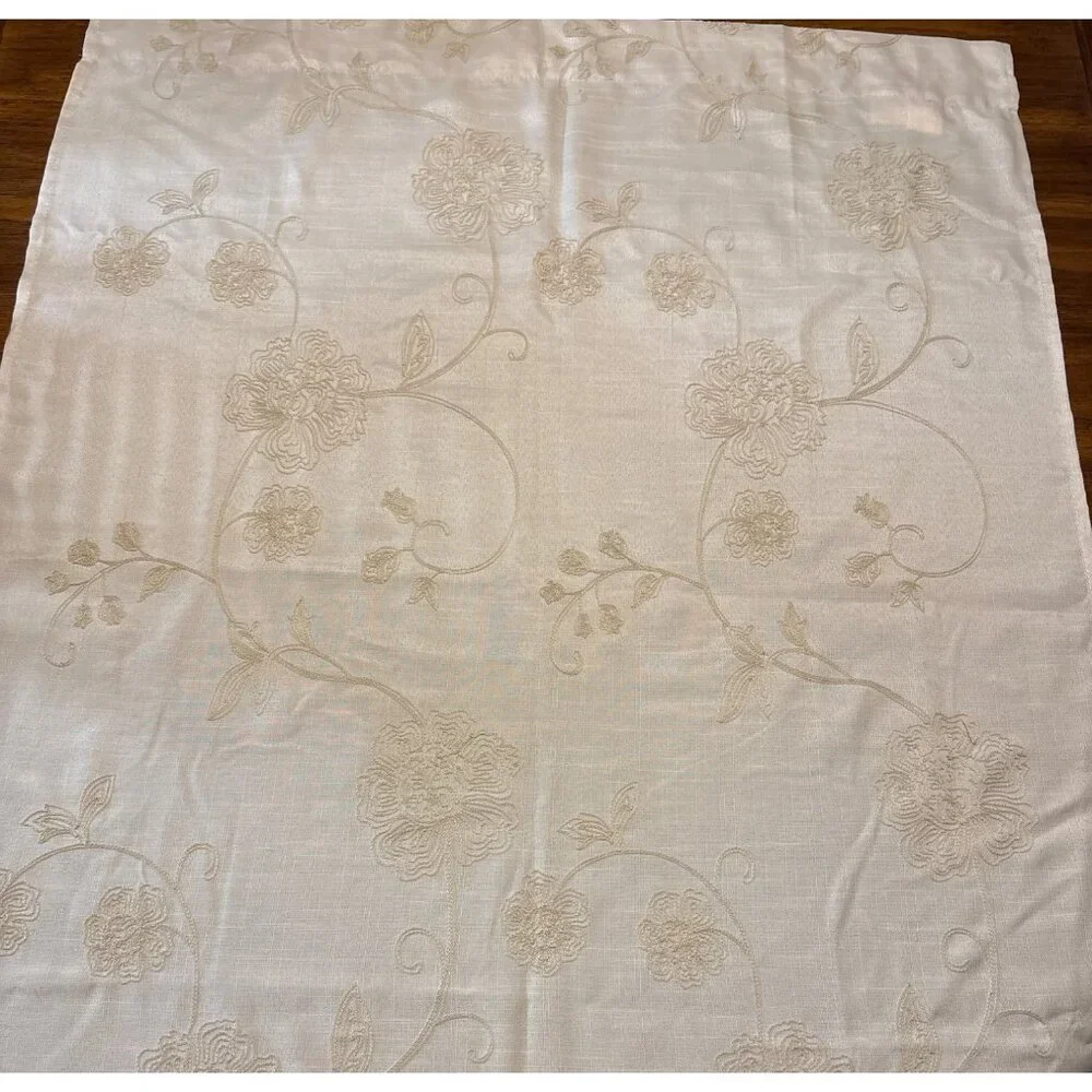 Laura Ashley Beige‎ Embroidered Floral Curtain Panel 83x37