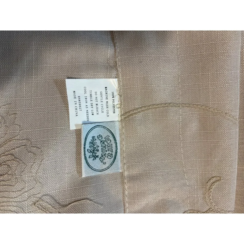 Laura Ashley Beige‎ Embroidered Floral Curtain Panel 83x37